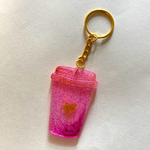 💕 Pink Coffee Cup keychain 💕 - Picture 3 of 3